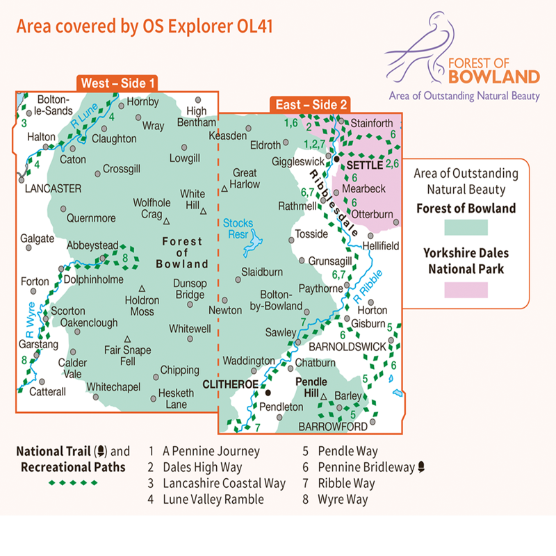OS OL41 Active Map - Forest of Bowland and Ribblesdale-1